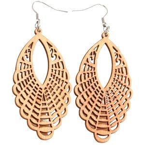 $2/$25 or 3/$35 NWOT Wooden cutout patterned drop earrings